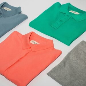 green crew neck shirt and gray crew neck shirt